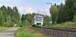 VT 336 + 314 der Erfurter Bahn sind auf der Relation Hof - Gera (Leipzig) im Vogtland bei Kornbach unterwegs.