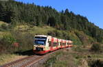 VT 244, VT 237 und VT 247 als HzL 69891 (Sigmaringen-Tuttlingen) bei Nendingen 9.10.21