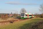 VT 320 der Erfurter Bahn (EB) am 26.11.2021 bei Dreitzsch auf dem Weg nach Saalfeld/Saale