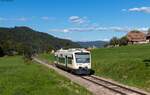 VT 508 als SWE 72228 (Oberharmersbach-Riersbach - Biberach(Baden)) bei Unterharmersbach 21.9.22