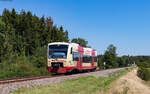 VT 238 als SWE 69730 (Rottweil - Bräunlingen Bf) bei Zollhaus 11.8.23