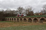 Hier zusehen ist 650 050 (VT 512) der City-Bahn Chemnitz am 22.1.24 als C15 nach Chemnitz Hbf auf dem Braunsdorfer Viadukt.