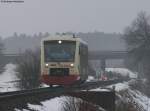 VT 246 als HzL85833 (Brunlingen Bahnhof-Geisingen Leipferdingen) am km 21,2  23.12.08