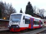 VT 513 der CityBahn Chemnitz war am 05.12.09 von Glauchau nach Annaberg Buchholz unterwegs.