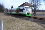 Am 12.03.2011 war ein VT 650 der Sd-Thringen-Bahn unterwegs nach Sonneberg (Thr) Hbf.