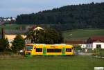 Oberpfalzbahn VT 33 als RB 32290 Lam - Cham, KBS 877 Cham - Lam, fotografiert bei Runding am 12.09.2010 