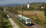 VT 0021 und *** als BSB88431 (Elzach-Freiburg (Brsg) Hbf)bei Denzlingen 1.10.11