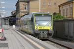 Agilis VT650.723 kurz vor der Abfahrt nach Selb.Hof(Hbf.)11.05.2012.