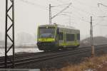 VT 650.723 Agilis bei Trieb am 16.02.2013.