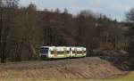 VT 119 und *** als STB80529 (Neuhaus am Rennweg-Eisenach) bei Oberrohn 13.4.13