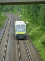 650.720 von Agilis fhrt als ag 87021 von Hof Hbf nach Selb Stadt.