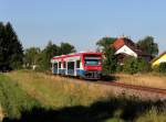 Der VT 65 und der VT 63 als RB nach Bayerisch Eisenstein am 02.08.2013 unterwegs bei Pankofen.