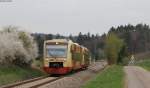 VT 240 und VT 238 als HzL88070 (Rottweil-Bräunlingen Bf) bei Lauffen 10.4.14