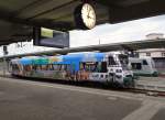 Der neue Werbe 650 564.7 der Vogtlandbahn stand am 23.12.14 in Plauen/V.