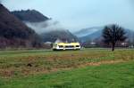 SWE 72214 mit VT 501 zwischen Biberach und Zell auf dem Weg nach Biberach (Baden) (04.01.2015)