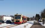 VT 238 als HzL 86242 (Trossingen Stadt-Bräunlingen Bahnhof) bei Hüfingen 12.2.15