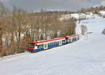 650 565 (VT 65) + 650 563 (VT 63) als RB nach Grafenau am 08.02.2013 bei Rosenau.