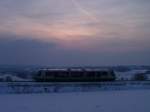 Ein VT der Vogtlandbahn fhrt am 29.01.12 bei Buch/V.