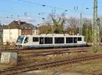 Der Rurtalbahntriebwagen 654 015-6 auf dem Weg in Betriebswerk Mnchengladbach zur Pause am Sonntag den 13.1.2013