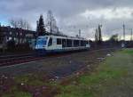 Auch am Donnerstag den 7.2.2013 macht der VT 6.011 der RTB Dienst als RB 39, hier ist er bei der Einfahrt in den Rheydter Hbf zu sehen auf seinem Weg nach Mnchengladbach.