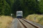 Nachschuß auf den VT 6.015 der Rurtalbahn, der hier kurz vorm Rheydter Rangiebahnhof und der Einmündung in die Hauptstrecken von Rheydt nach Aachen zusehen ist.