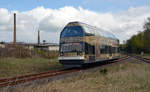 670 003 hat am 23.04.17 bereits den Bahnhof Oranienbaum verlassen und setzt nun seine Fahrt nach Dessau fort.