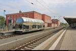 670 003-2  Fürstin Louise  der Dessauer Verkehrs- und Eisenbahngesellschaft (DVE) als DWE75712 nach Wörlitz steht in ihrem Startbahnhof Dessau Hbf auf Gleis 1.