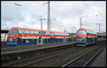 Treffen einiger Doppelstock VT 670 am 5.2.2003 im HBF Oberhausen.