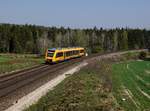 Der 1648 703 als OPB nach Regensburg am 22.04.2018 unterwegs bei Oberteich.