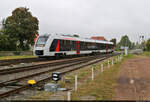 1648 407-2 (Alstom Coradia LINT 41) kommt im Bahnhof Aschersleben an.