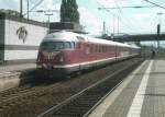 Der Fuball-WM-Zug an seinem letzten Betriebstag am 18.08.2007  im Bahnhof Peine