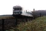 624 502-1/924 501-0/624 622-7 mit RB 12720 Mnster-Coesfeld (RB 63 Baumbergebahn) in Poppenbeck am 3-1-2000.