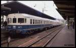 Eine Doppeleinheit, bestehend aus 634618 und 624643, kam am 10.4.1989 um 13.25 Uhr aus Wilhelmshaven in Osnabrück auf Gleis 12 an.