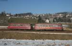 VS 97 605 der ZHL und 796 625-2 der Efz als Tunnelfahrtenzug von Triberg nach St.Georgen am km 70,0 29.12.08