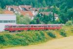 Die Sonderfahrt der Schnaittachtalbahnfreunde wird am 13.07.02 gleich den Abzweigbahnhof Neunkirchen am Sand erreichen.