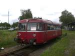 BR 798 als VGP70 nach Putlitz im Bahnhof Pritzwalk.(15.7.2011)