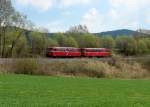 798 776 + 998 840 bei einer Sonderfahrt nach Viechtach am 13.04.2009 bei Gotteszell.