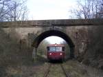 798 818 bei unserem Arbeitseinsatz auf der Zellertalbahn.