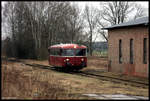 EGP 798610 kommt hier im Rahmen einer Fotosonderfahrt am 26.2.2017 im Bahnhof Putlitz an.