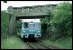 Mit Steuerwagen 972755 voraus erreicht hier der Regional Triebwagen aus Blumenberg am 13.6.2001 um 11.05 Uhr in Höhe des alten BW den Bahnhof Eilsleben.