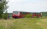Am 18.05.19 fuhr Köstner Schienenbusreisen mit seinen drei Frekletaxen von Wörlitz nach Ferropolis.