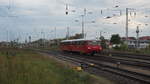 Nach erledigter Arbeit wollen 172 001 und 172 601 als  HafenExpress  zwischen Neustrelitz Hbf und Neustrelitz Hafen + retour ins BW zurück.
Hier warten sie noch auf das freie Gleis, um dann als Rangierfahren über das Gleisvorfeld von Neustrelitz HBF ins BW zu kommen.
Im Hintergrund wartet IC 1928 auf die Ausfahrt gen Rostock.

Neustrelitz, der 13.10.2019