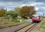 Fahrzeugsammlung Pester 972 771-0 + 772 312-5 als DPE 80195 nach Staßfurt Leopoldshall (TBw), am 28.09.2020 bei der Bereitstellung im Bf Staßfurt.