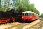 Triebwagenzug 171 der DR in Bad Saarow-Pieskow, damals noch im Linienverkehr nach Beeskow, um 1986