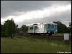 die OSEF Ferkeltaxe mit Steuerwagen auf dem Weg nach Dresden bei Pommritz am 13.06.2009 