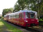 172 132-3 mit 172 760-1 steht im Bahnhof Nossen, am 28.08.10 zur Abfahrt nach Freiberg bereit.