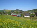 Die Erzgebirgische Aussichtsbahn (772 312-5, 972 711-0 und 171 056-5) war am 08.05.11 wieder unterwegs.