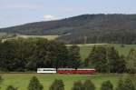 772 367, mit 972 771 und 171 056 der Erzgebirgischen Aussichtsbahn am 09.07.2011 zwischen Walthersdorf und Sehma.