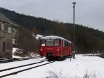 Der 772 141 am 21.02.2009 abgestellt in Rottenbach.