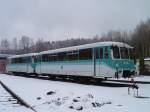 772 312-5 und 772 376-9 gesehen am 17.02.13 in Adorf beim Vogtlndischen Eisenbahnverein.